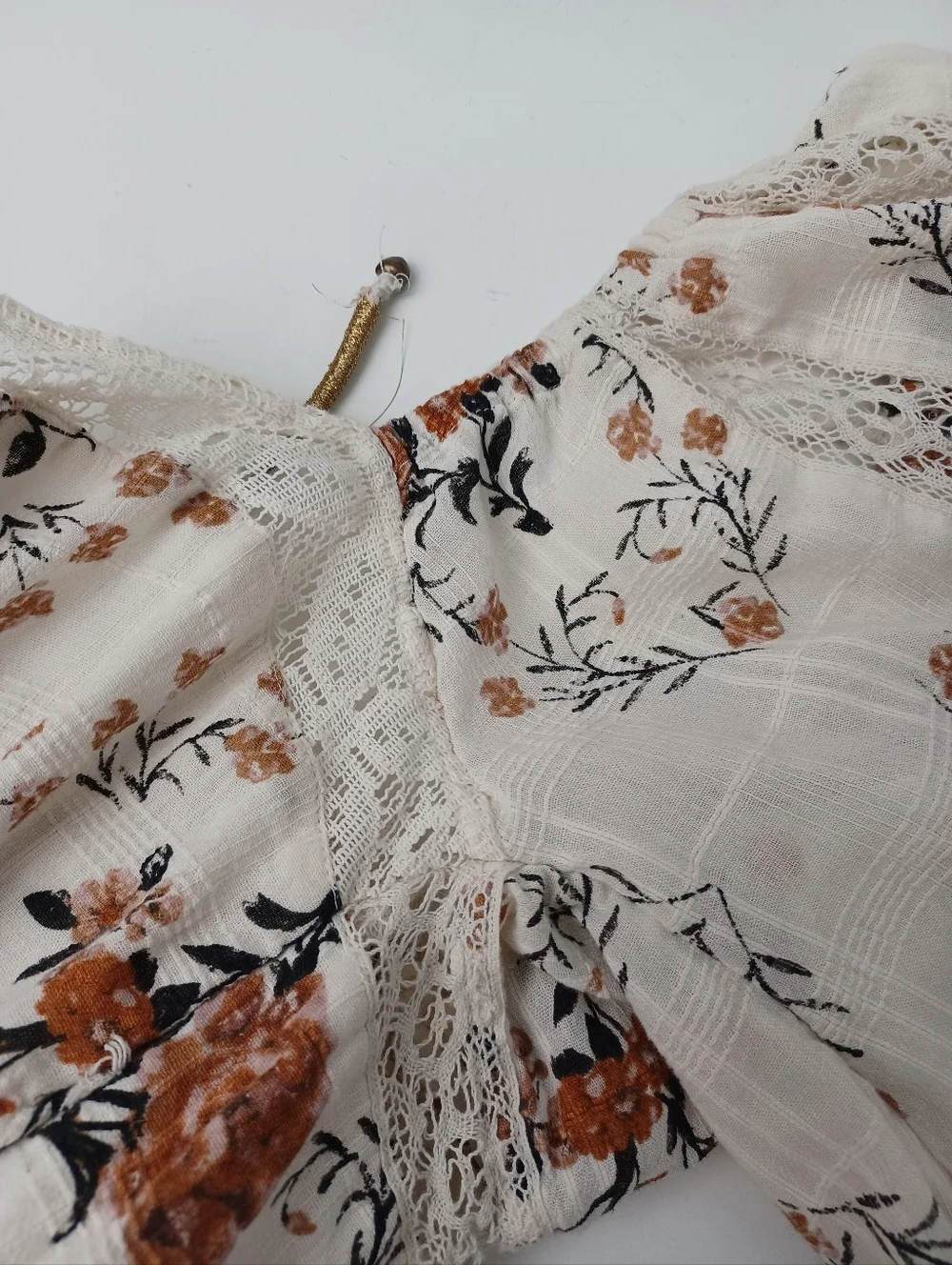 Free People All The Attitude Maxi Dress Size L Women Boho Cottagecore Floral - Picture 10 of 15
